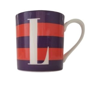 Kate Spade Initial Monogram Letter "L" Striped Mug